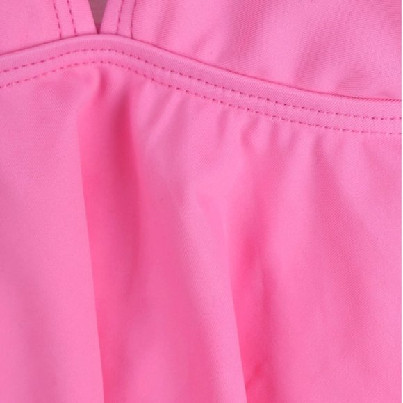 Pink Floral Ruffle Hem Ruched 2pc Bikini Swimsuit Bathing Suit - Picture 6 of 8